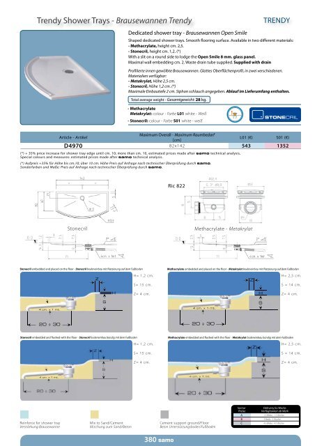 Samo Preisliste 2013 - Duschking