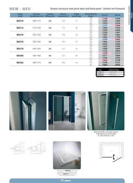 Samo Preisliste 2013 - Duschking