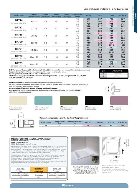 Samo Preisliste 2013 - Duschking