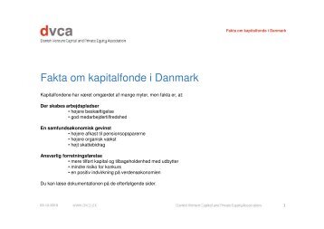 Fakta om kapitalfonde i Danmark - DVCA