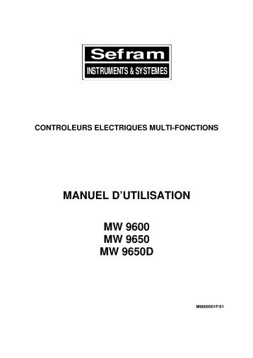 Sefram INSTRUMENTS & SYSTEMES CONTROLEURS ...