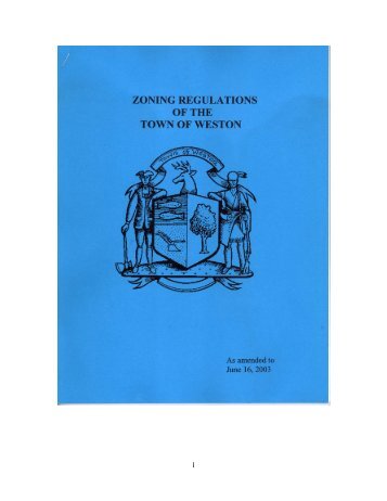 Weston Zoning Regulations - Town of Weston, CT Home Page