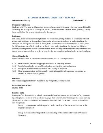 objectives as a teacher