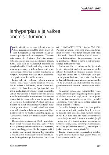 Ienhyperplasia ja vaikea anemisoituminen - Terveyskirjasto