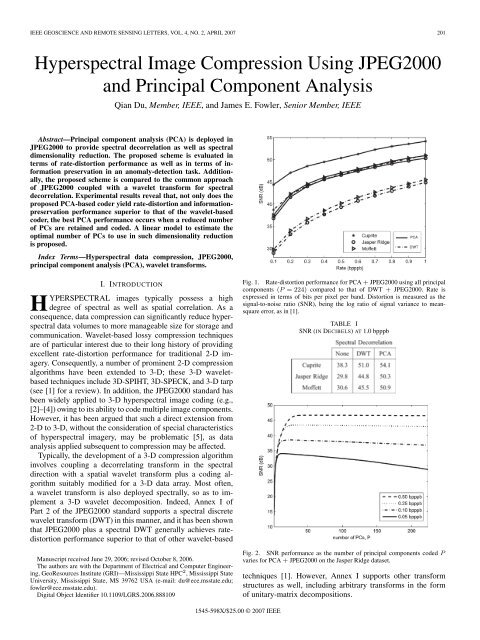 Hyperspectral Image Compression Using JPEG2000 and Principal ...