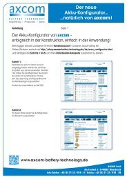 Der neue Akku-Konfigurator… …natürlich von axcom! - Axcom GmbH