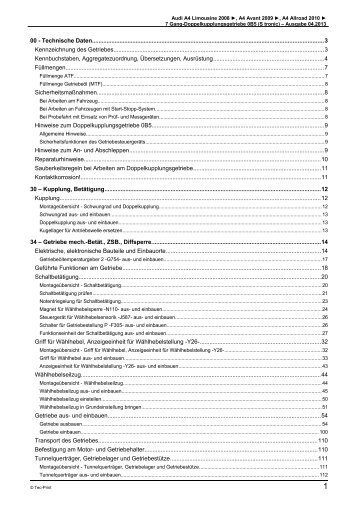 7 Gang-Doppelkupplungsgetriebe 0B5 (S tronic) - Tec-Print