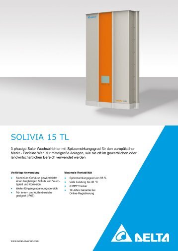 DELTA SOLIVIA 15 G4 TL - Marasolar