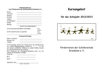Förderverein Kurse 2012/13 - Schillerschule