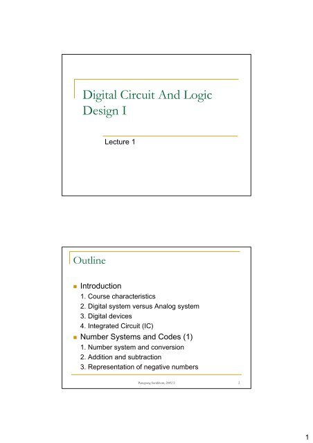 Digital Circuit And Logic Design I