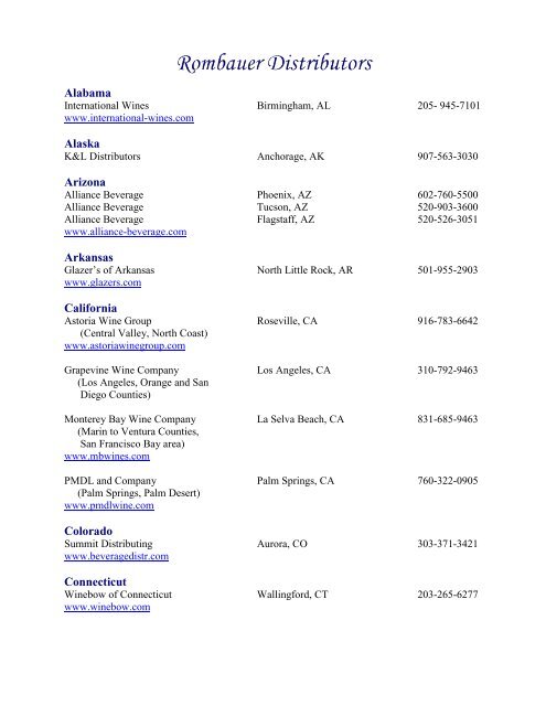 Rombauer National Distribution List (PDF)