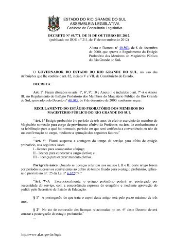Decreto nÂº 49.771, de 31 de outubro de 2012 - Secretaria de ...