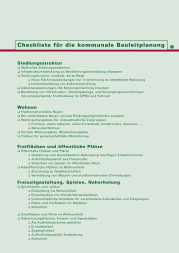 Checkliste für die kommunale Bauleitplanung - axel-osche.de