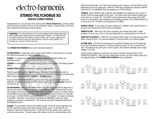 Instructions (PDF) - Electro-Harmonix