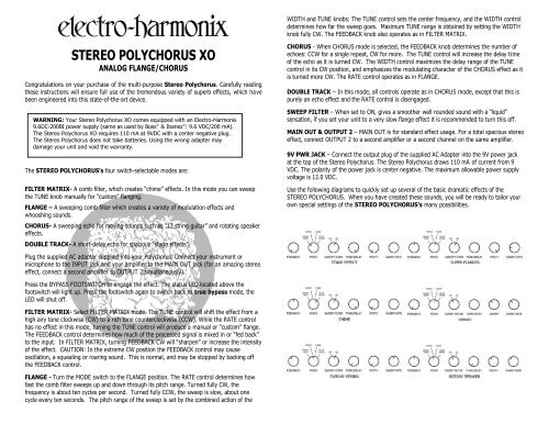 Instructions (PDF) - Electro-Harmonix