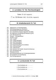 A. Lerndaten 10. Teil: Rechtswidrigkeit B. Inhaltsübersicht 10. Teil C ...