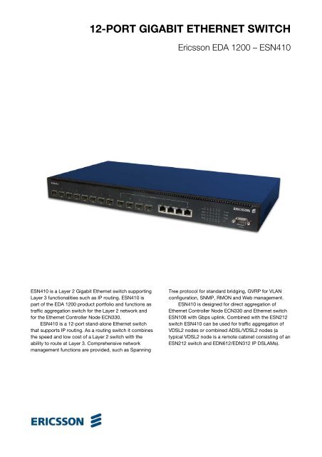 Esn410 12 Port Gigabit Ethernet Switch