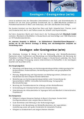 Stellenbeschreibung (PDF, 82 KB) - Rheinkalk