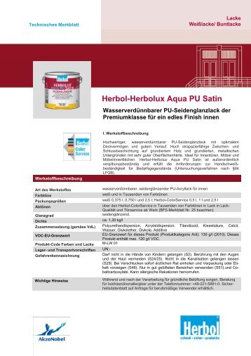 Herbol-Herbolux Aqua PU Satin