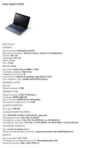 Acer Aspire 5333 - El Portal Multimedia