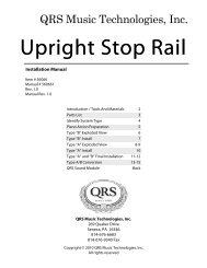 Upright Stop Rail Installation Manual - QRS Music Technology