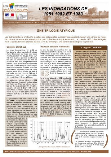 LES INONDATIONS DE 1981 1982 ET 1983 - EPTB SaÃ´ne Doubs