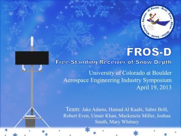 FROS-D Free-Standing Receiver of Snow Depth - Aerospace ...