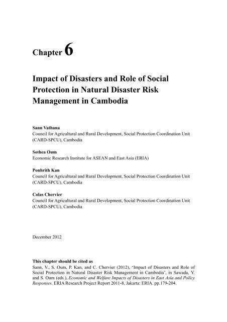 Chapter 6 Impact Of Disasters And Role Of Social Protection Eria