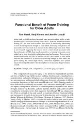 Functional Benefit of Power Training for Older Adults - UFPR
