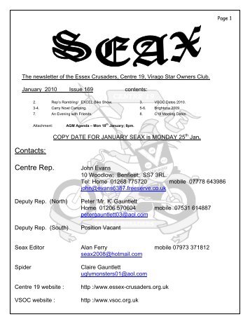 SEAX - January 2010 - Essex Crusaders