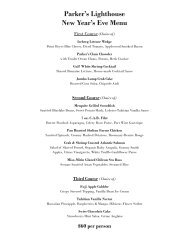 Parker's Lighthouse New Year's Eve Menu - Select Restaurants, Inc.