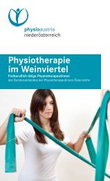 Folder "Physiotherapie im Weinviertel" - Physio Austria