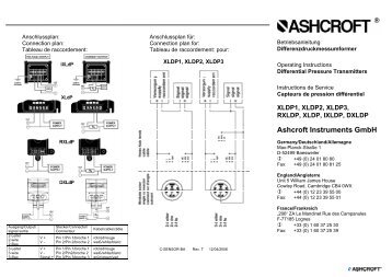 Instruction de service - Ashcroft Instruments GmbH