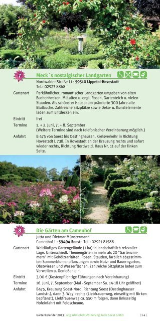 GARTENKALENDER 2013 - Tourismus Kreis Soest