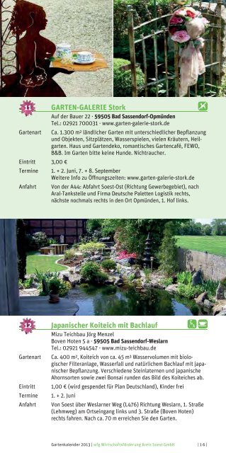 GARTENKALENDER 2013 - Tourismus Kreis Soest