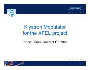 Klystron Modulator for the XFEL project