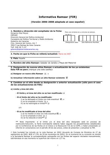 Lista Ramsar - Gobierno de Canarias