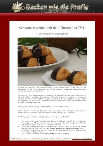 KokosmakrÃ¶nchen mit dem Thermomix TM31 - Backen wie die Profis