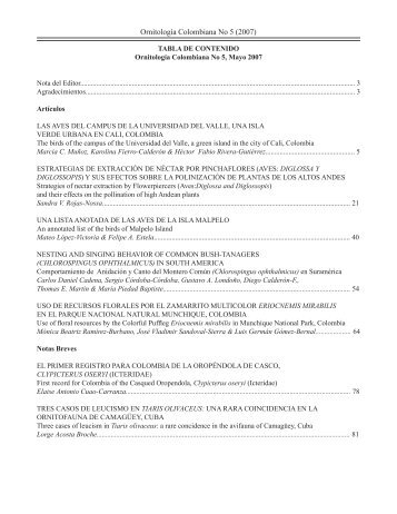 en PDF - AsociaciÃ³n Colombiana de OrnitologÃ­a
