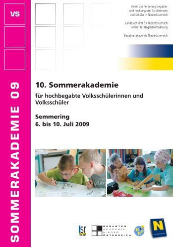 10. Sommerakademie fÃ¼r hochbegabte VolksschÃ¼lerinnen und ...