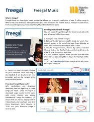 Freegal Complete User Guide - Waterloo Public Library