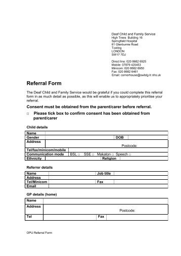 Referral Form - South West London and St George's Mental Health ...