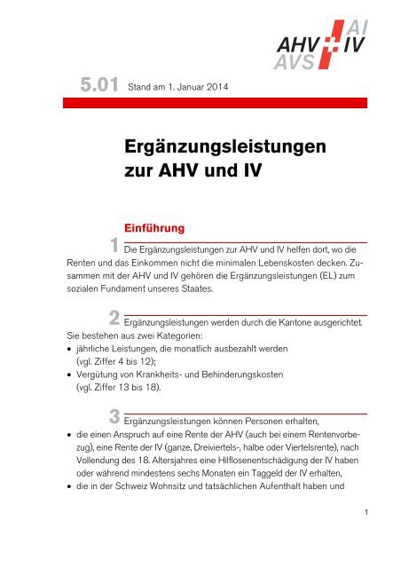 5.01 - ErgÃ¤nzungsleistungen zur AHV und IV