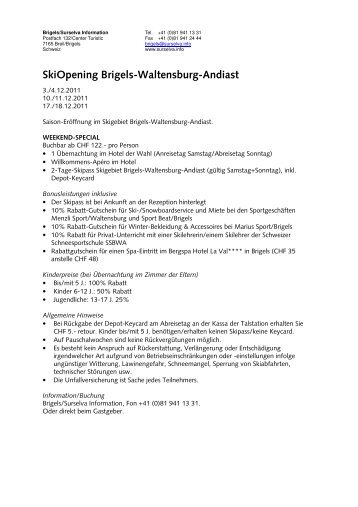 SkiOpening Brigels-Waltensburg-Andiast - Surselva Info