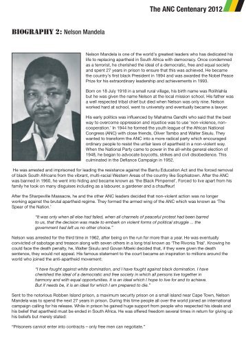 Nelson Mandela Bio 2 - National Union of Teachers