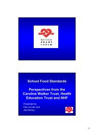School Food Standards Perspectives from the Caroline Walker Trust ...