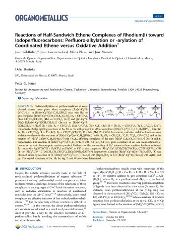 Reactions of Half-Sandwich Ethene Complexes of Rhodium(I ...