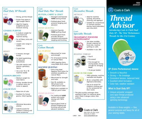 Coats And Clark Sewing Thread Company Coloring Pages Download Complete Thread Advisor Pdf Coats Clark