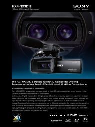 Sony HXR-NX3D1E Preliminary Brochure - Creative Video