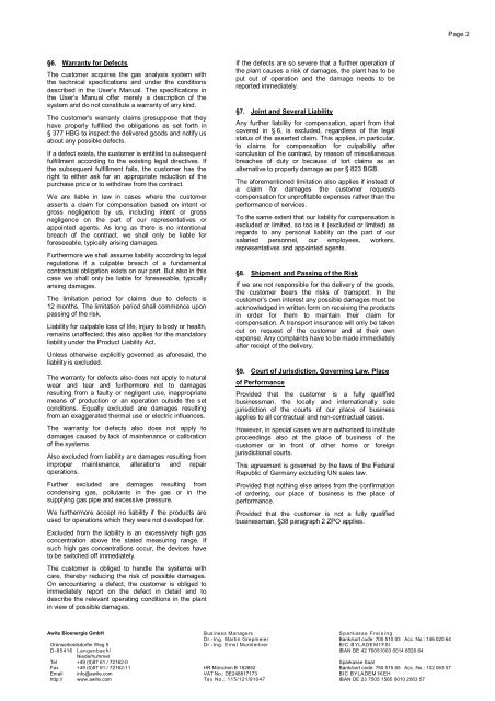 General Terms and Conditions (AGB) - AWITE Bioenergie GmbH